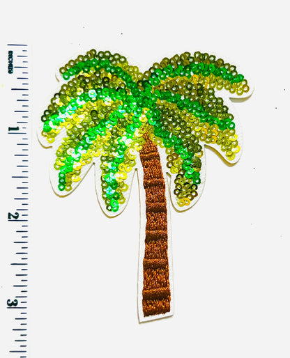 Palm Tree patch 3” Sequins & Embroidered