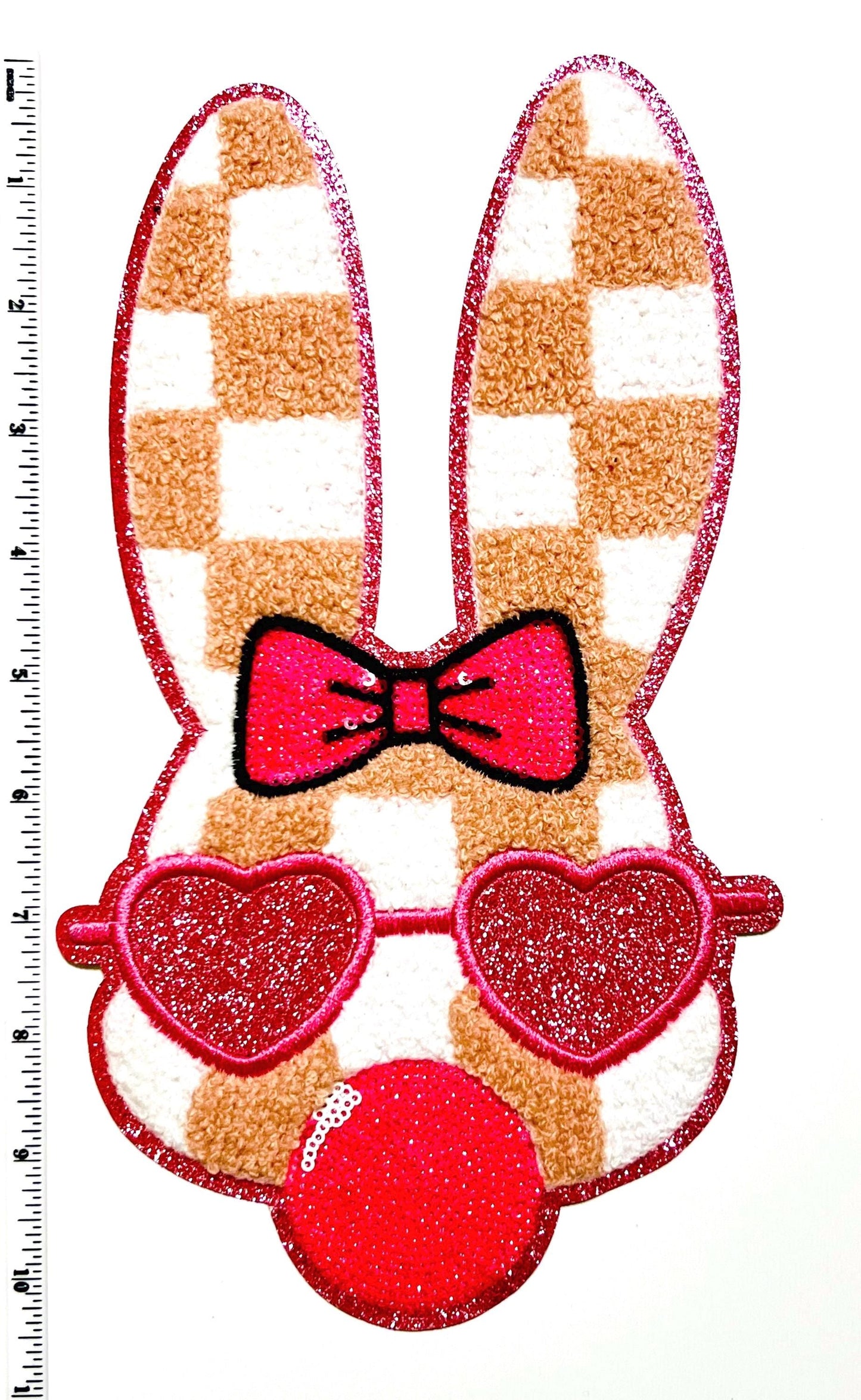 Easter Bunny bubblegum with heart sunglasses 10.5" Chenille