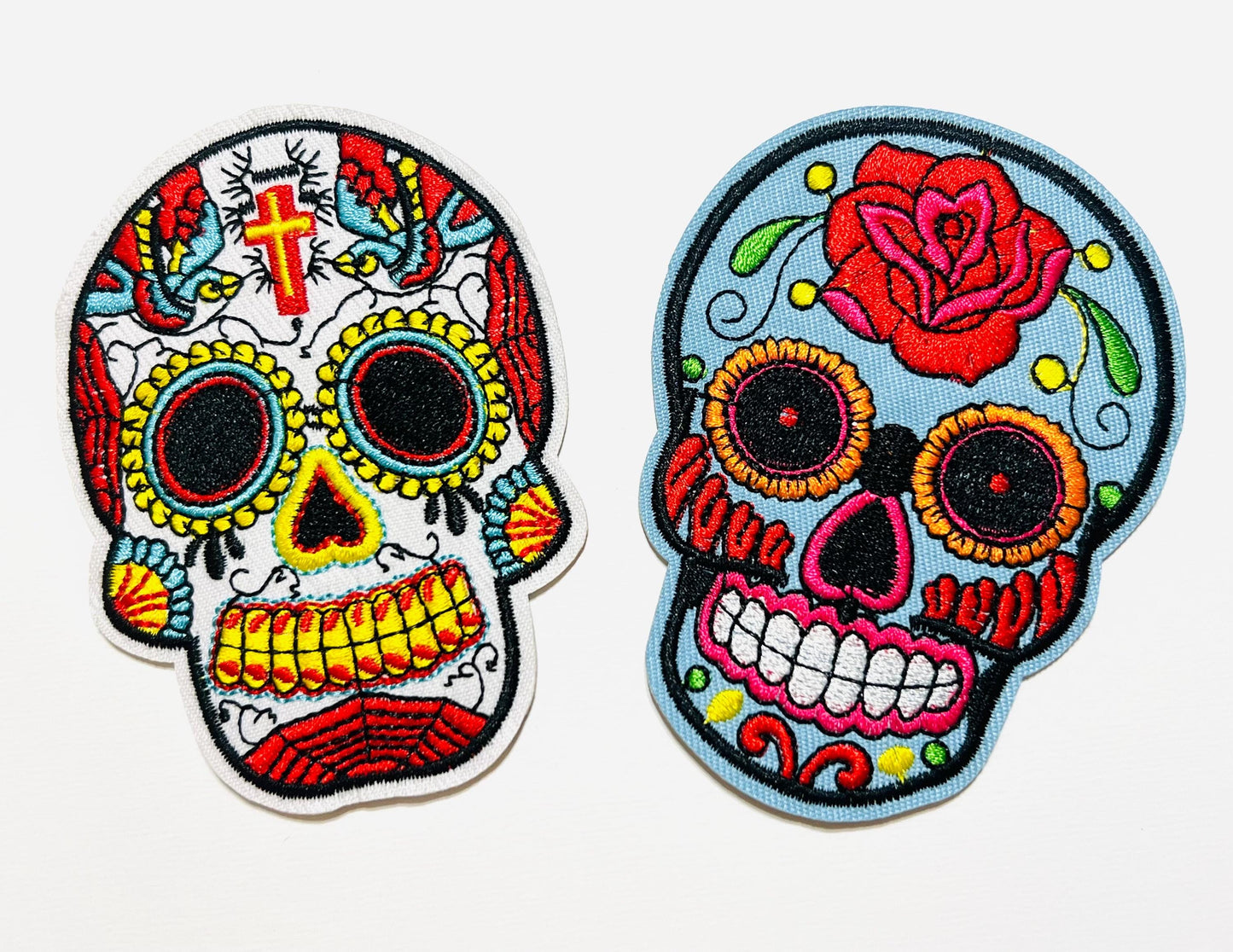 Sugar Skull - Embroidered Iron on patch