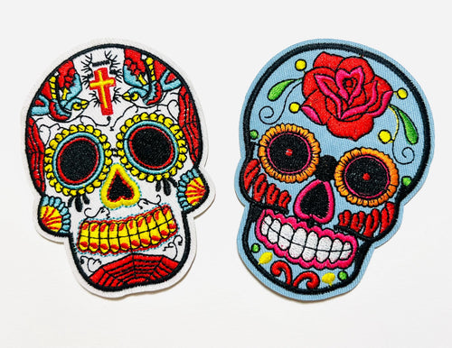 Sugar Skull - Embroidered Iron on patch