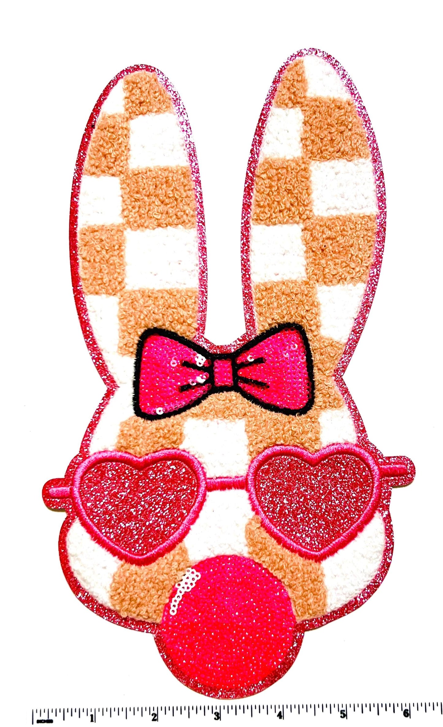 Easter Bunny bubblegum with heart sunglasses 10.5" Chenille