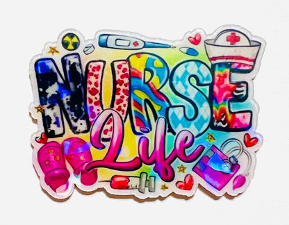 Nurse life holographic acrylics - flatback acrylics set of 3