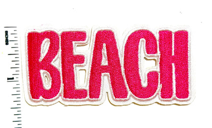 Beach patch - Embroidered Iron on patch 3”