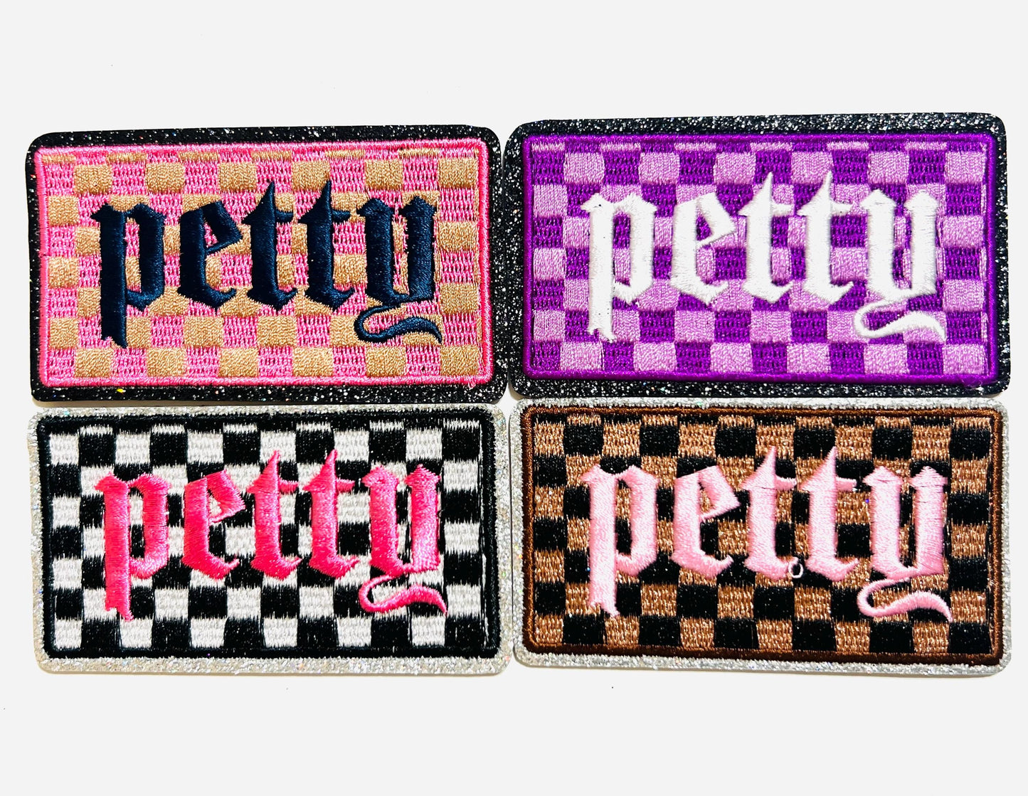 Petty checkered patch - Embroidered Iron on patch
