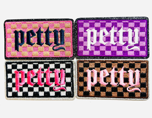 Petty checkered patch - Embroidered Iron on patch