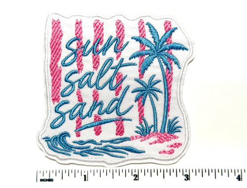 Sun Salt Sand striped patch - Embroidered DIY Iron on patch 3”