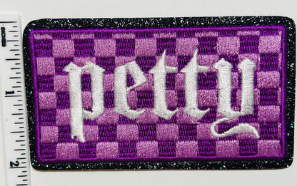 Petty checkered patch - Embroidered Iron on patch