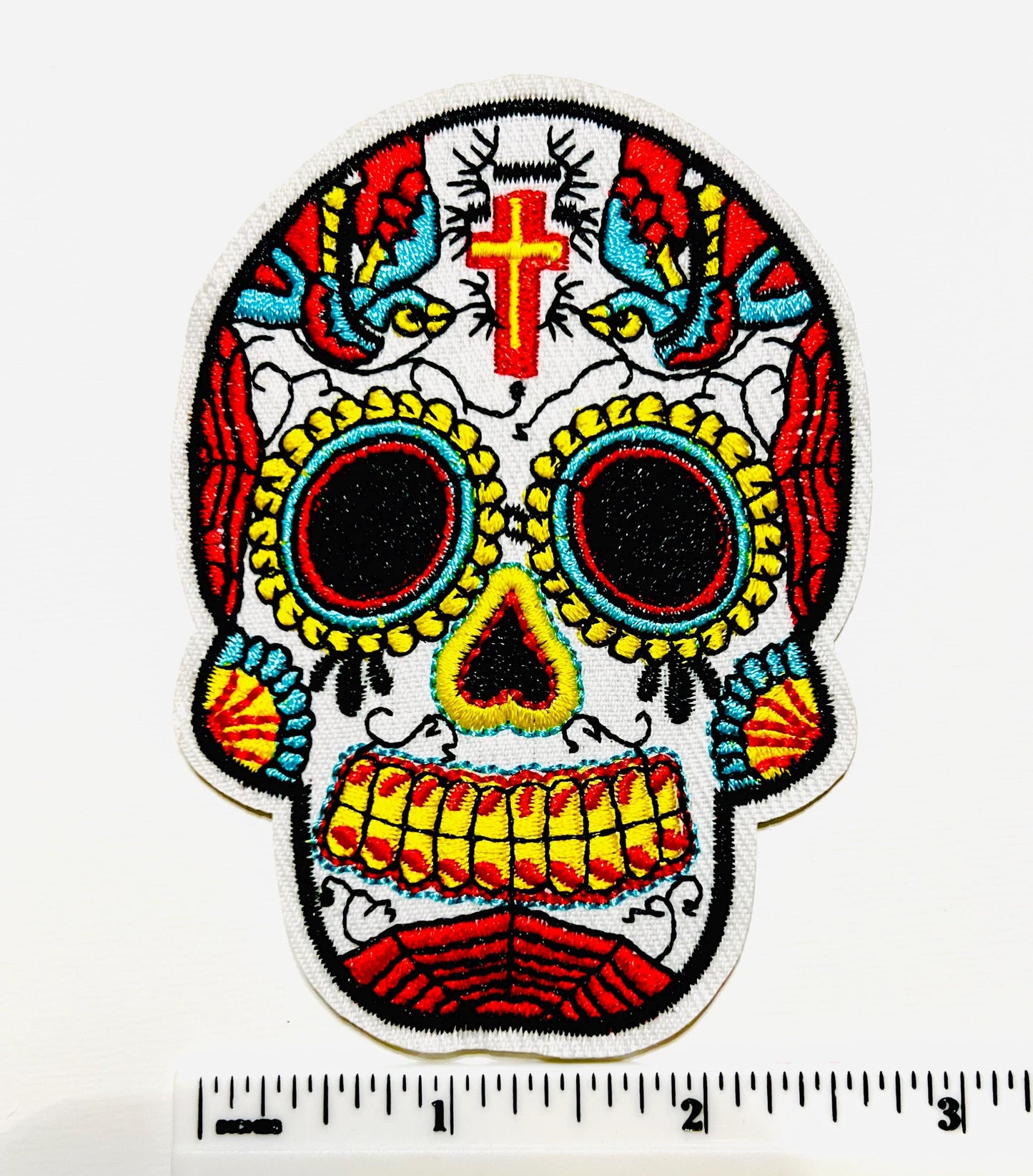 Sugar Skull - Embroidered Iron on patch