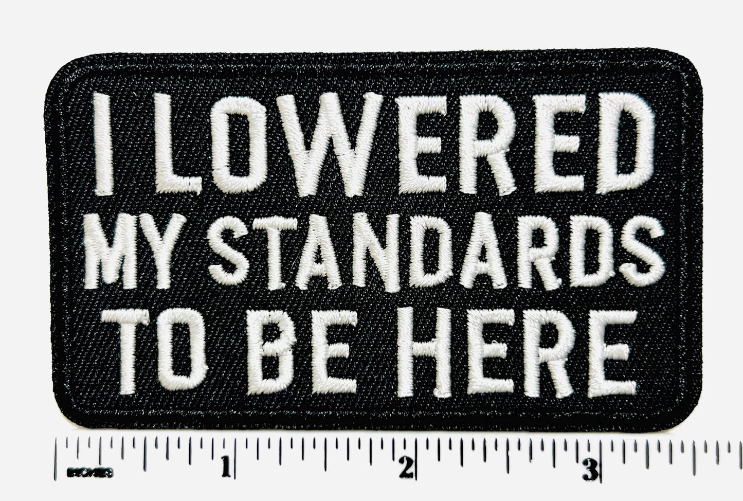 Funny Embroidered Patch – I Lowered My Standards, Iron On Applique
