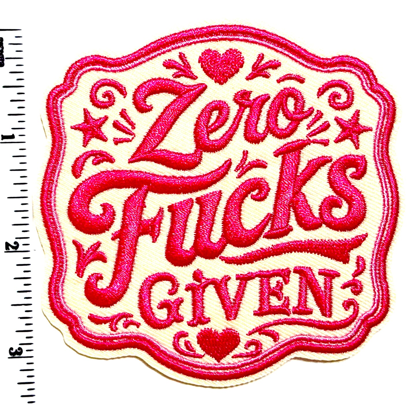 Zero Fucks Given patch - Embroidered DIY Iron on patch 3.25”