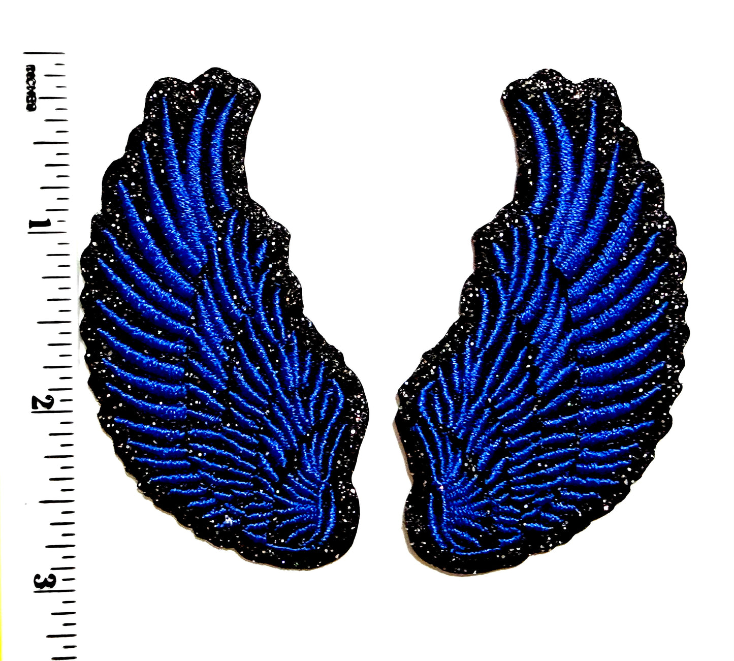 Angel Wings Patch Set - Embroidered Iron On Patch with Glitter outline 3.5”