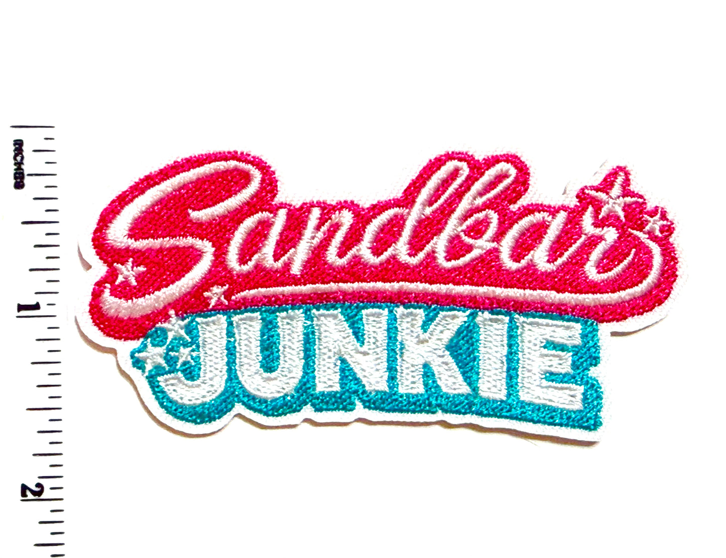 Sandbar Junkie Patch - Embroidered Iron On Patch 3.5”