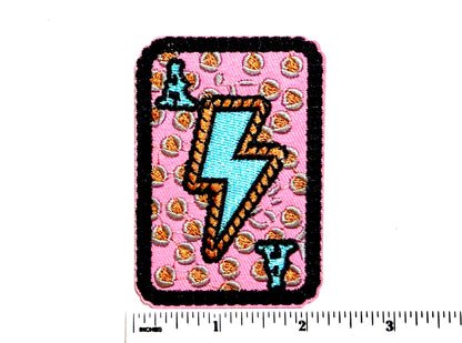 Poker Card Ace with Lightning Bolt - Embroidered Iron On Patch 3”
