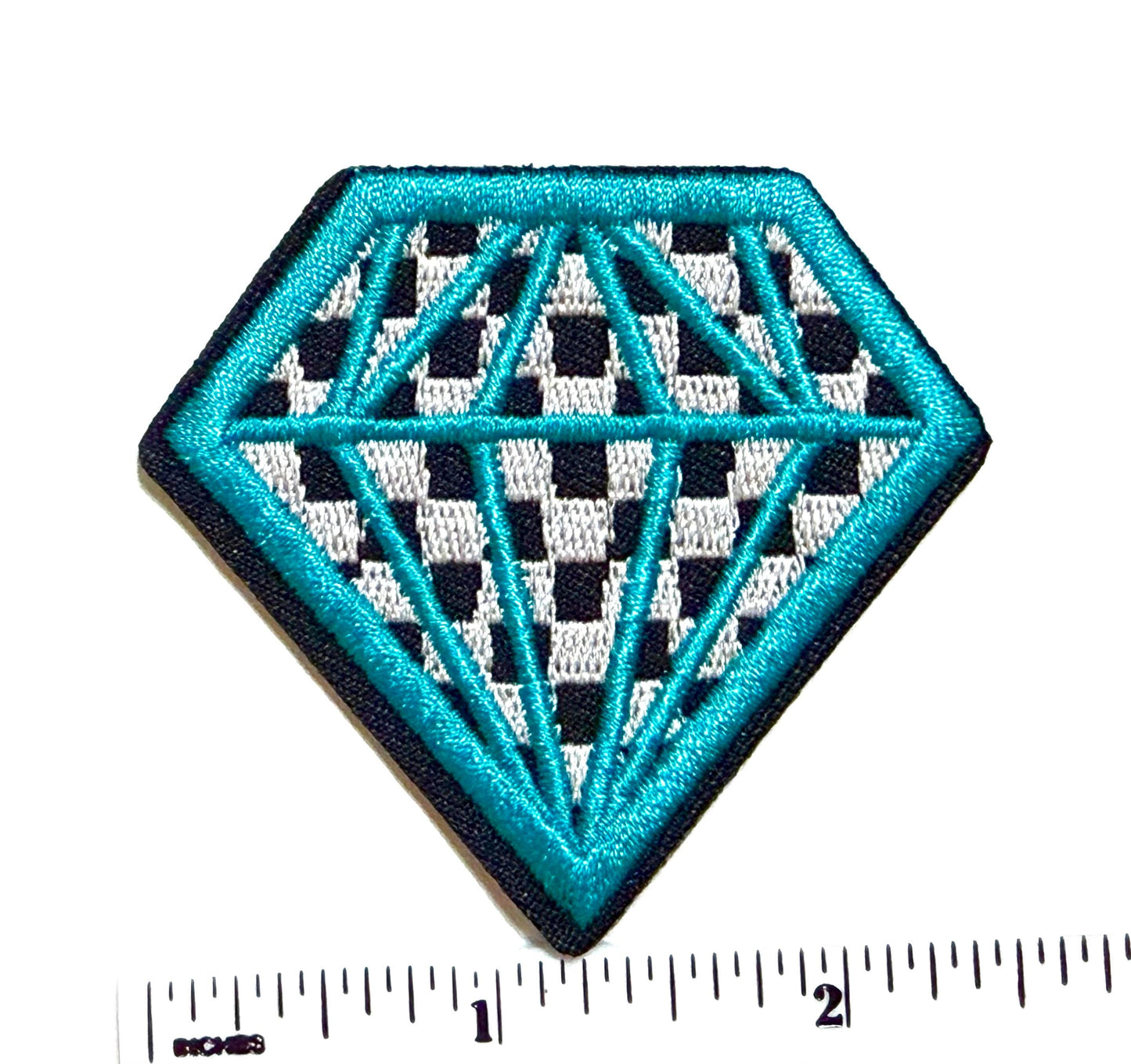 Checkered Diamond patches - Embroidered DIY Iron on patches 2.5”