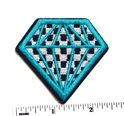 Checkered Diamond patches - Embroidered DIY Iron on patches 2.5”