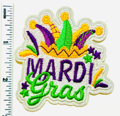 Mardi Gras patches - DIY Embroidered Iron on patch