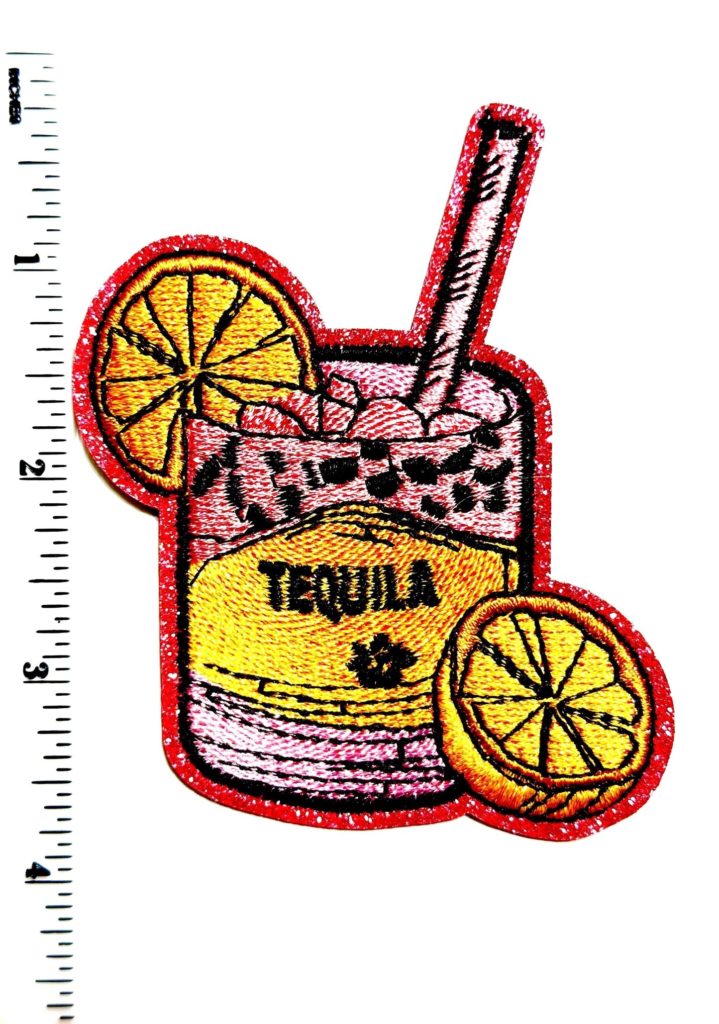 Tequila drink with lemons patch - Embroidered Iron on patch 3.5”