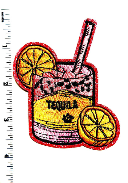 Tequila drink with lemons patch - Embroidered Iron on patch 3.5”