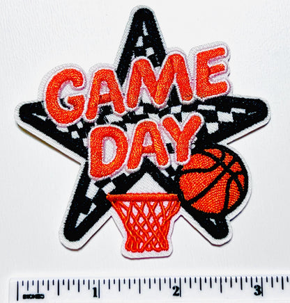 Basketball game day patch - Embroidered Iron on patch