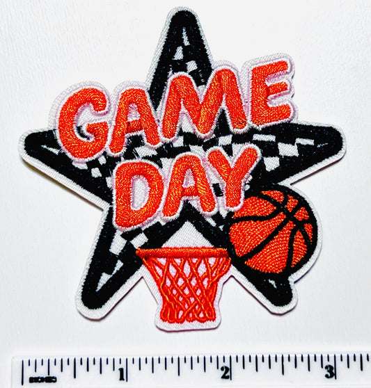Basketball game day patch - Embroidered Iron on patch