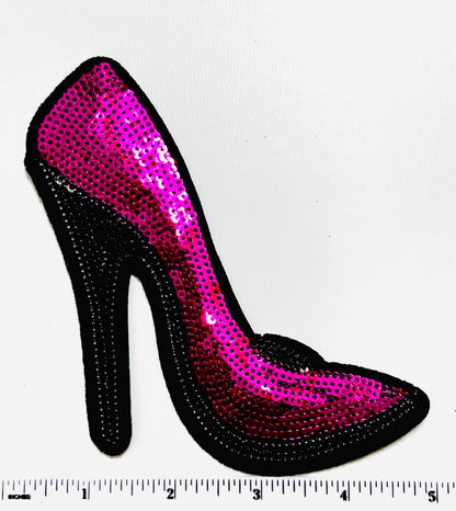 Sequins stiletto high heel 5”