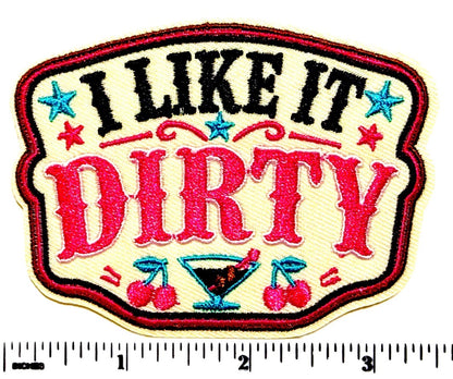 Dirty Martini patch - Embroidered Iron on patch 3.25