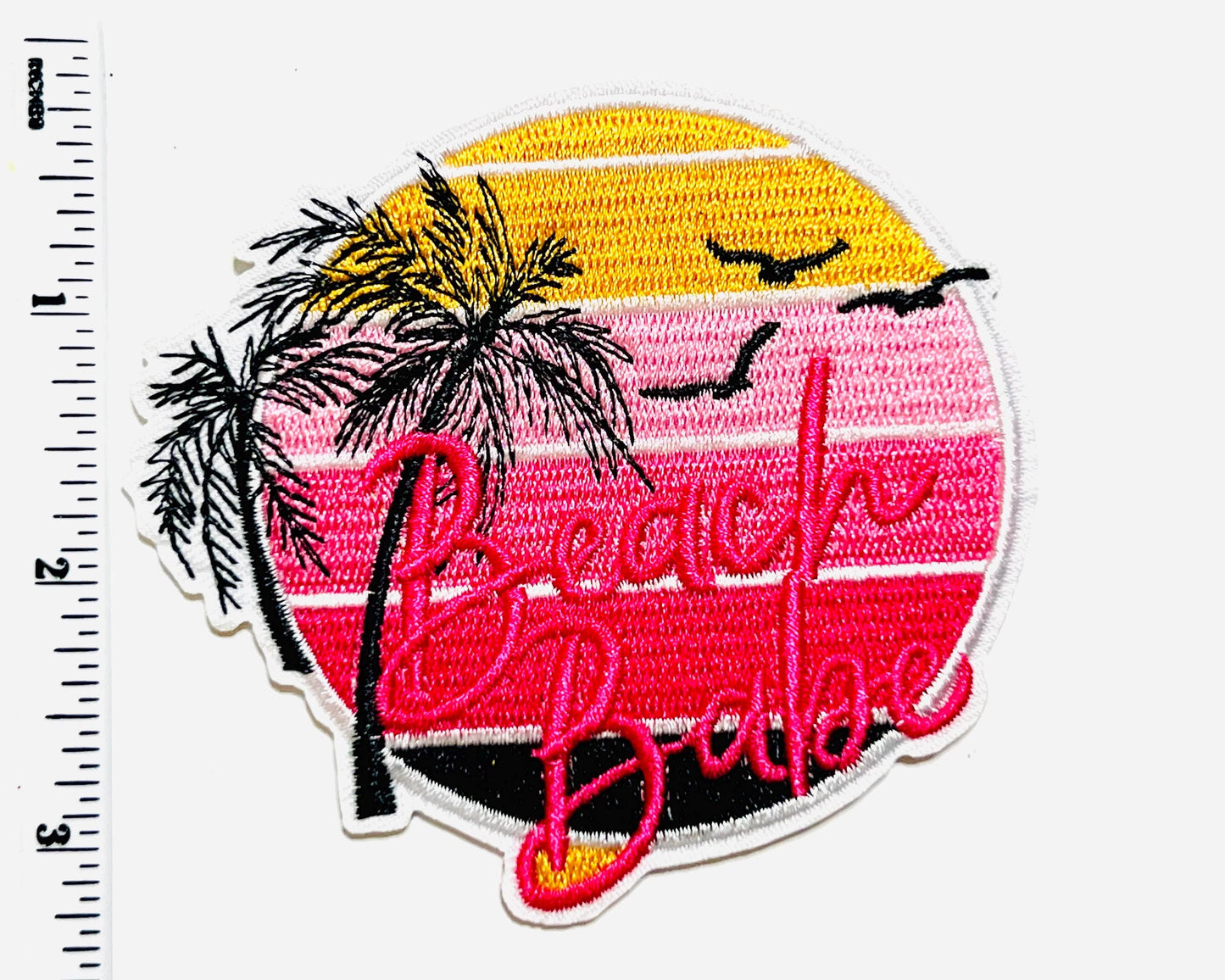 Beach babe Embroidered Iron On Patch 3.5”