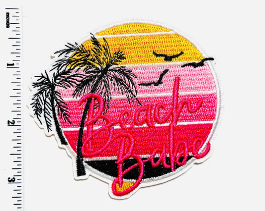 Beach babe Embroidered Iron On Patch 3.5”