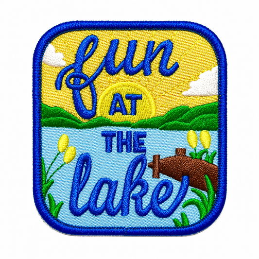 Fun at the Lake patch- Embroidered Iron on patch 3”