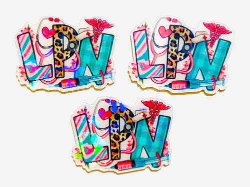 LPN holographic acrylics - flatback acrylics set of 3