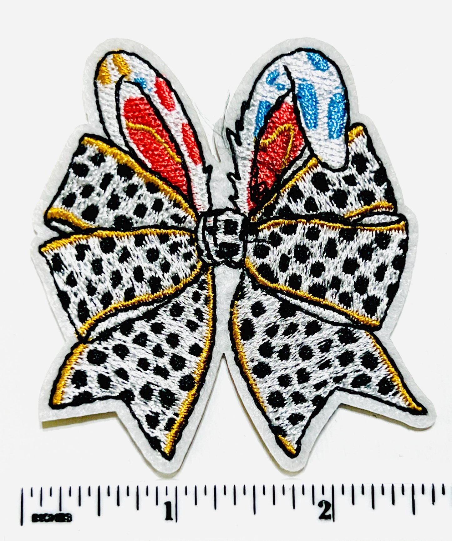Easter Bunny Bow patches - Embroidered DIY Iron on patch