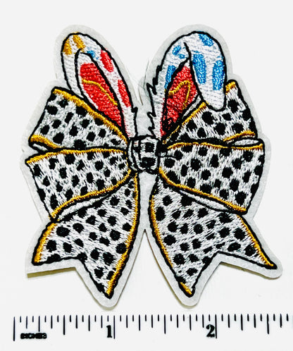 Easter Bunny Bow patches - Embroidered DIY Iron on patch