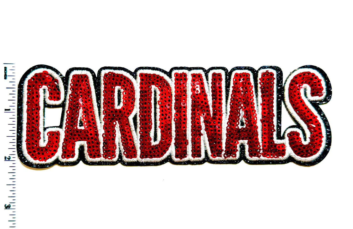 Cardinals - Red Sequins Iron On Patch 6.5" Wide