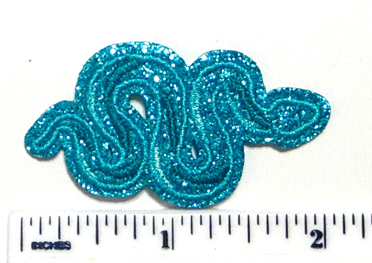 Glitter Snakes 2” - Embroidered DIY Iron on patch with glitter