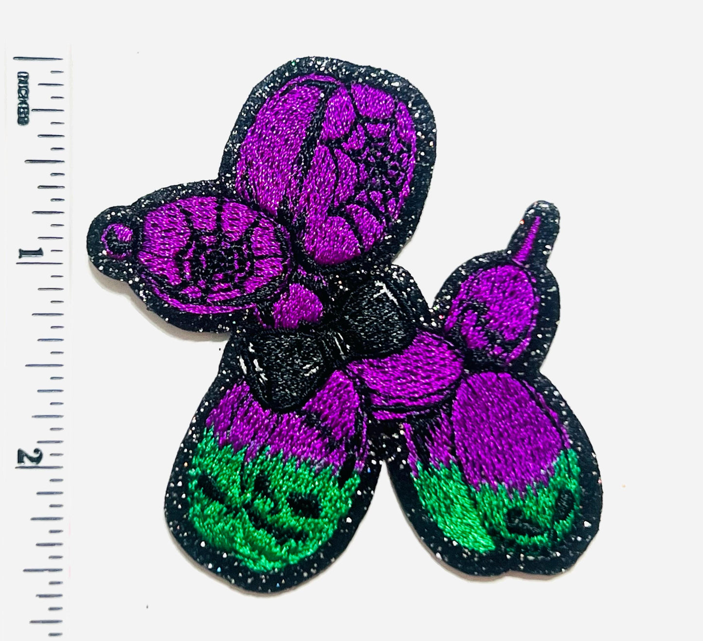 Halloween balloon dog / bead dog - Embroidered Iron on patch 2.5"