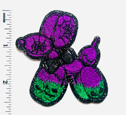 Halloween balloon dog / bead dog - Embroidered Iron on patch 2.5"