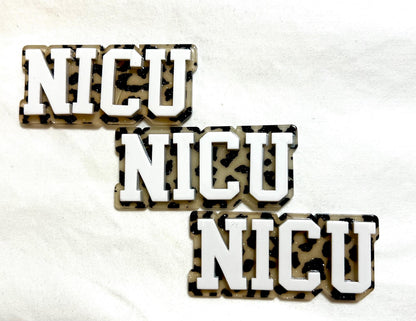 NICU Leopard print- flatback acrylics set of 3