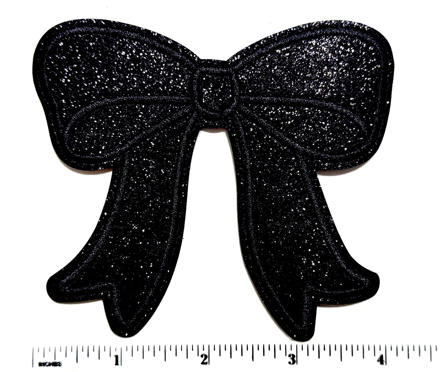 Bows with ribbon -Embroidered & Glitter Iron on patches