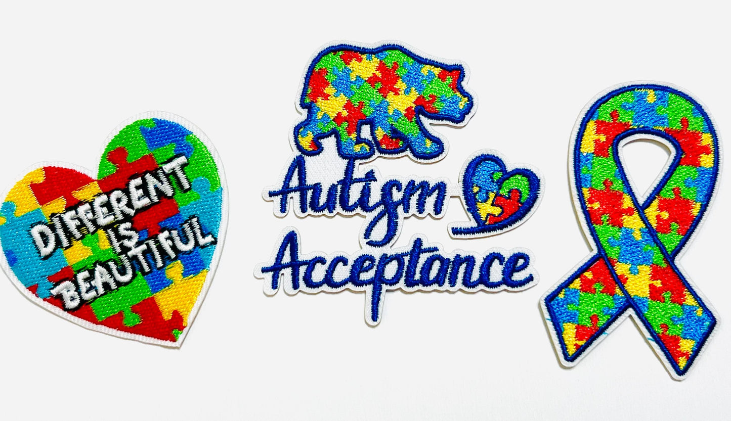 Autism Awareness patches - Embroidered DIY Iron on patch