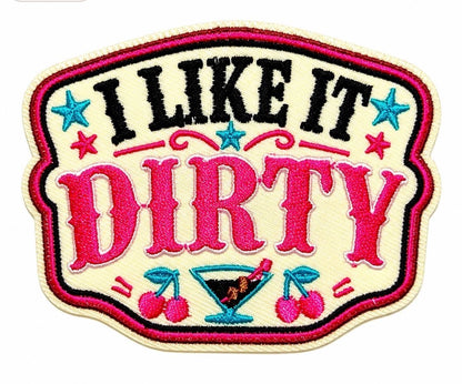 Dirty Martini patch - Embroidered Iron on patch 3.25