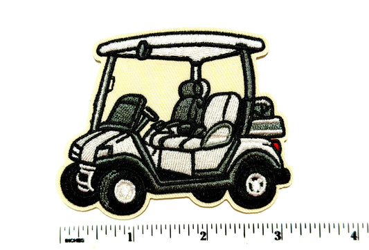 Golf Cart patch - Embroidered Iron on patch 3”