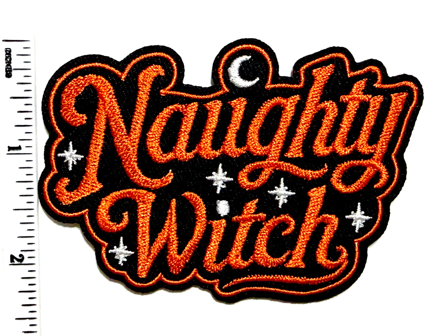Naughty Witch patch - Embroidered Iron on patch 3.25”