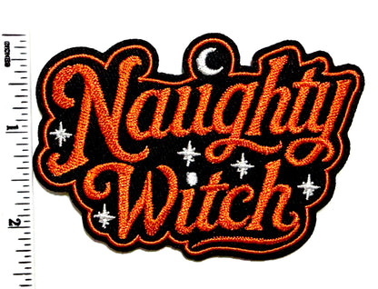 Naughty Witch patch - Embroidered Iron on patch 3.25”