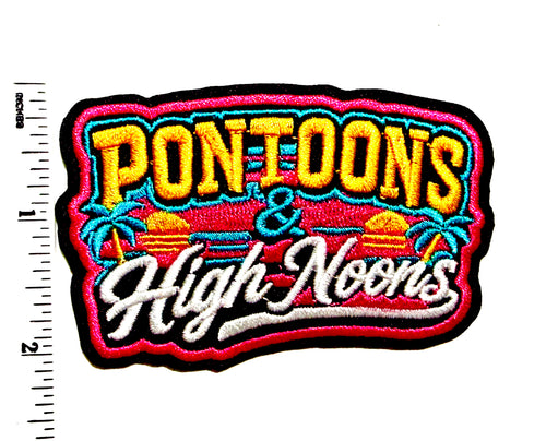 Pontoons & High Noons patch - Embroidered Iron On Patch 3.25”