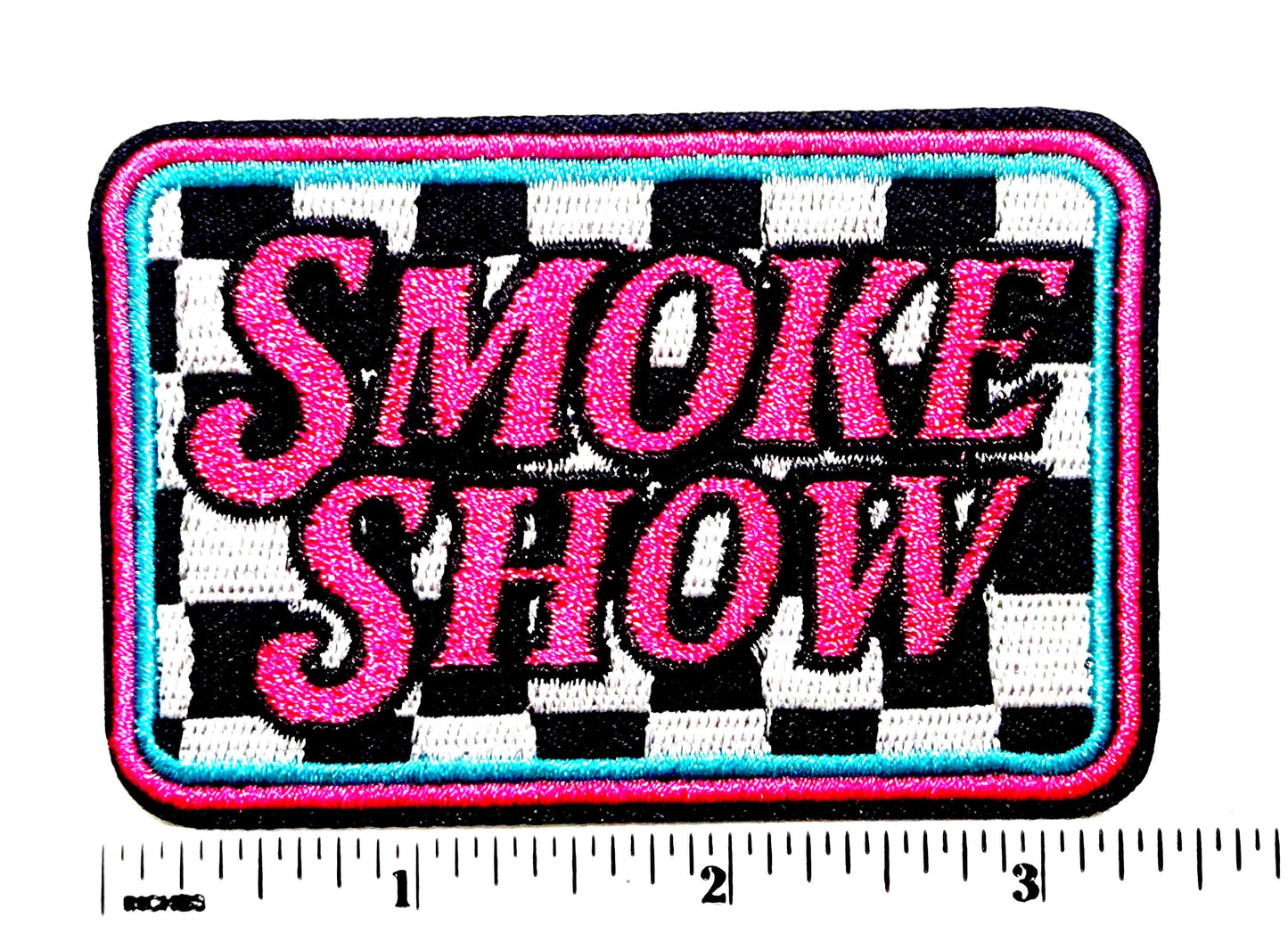 Smoke Show checkered patch - Embroidered DIY iron on patch