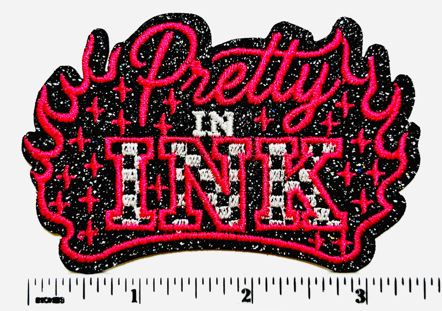 Pretty in Ink 3.5” patch - Embroidered Iron on patches