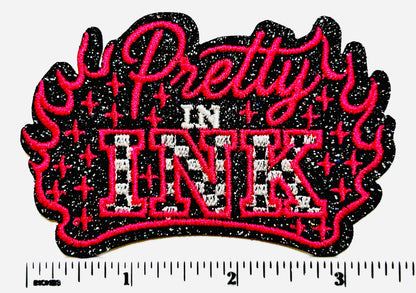 Pretty in Ink 3.5” patch - Embroidered Iron on patches