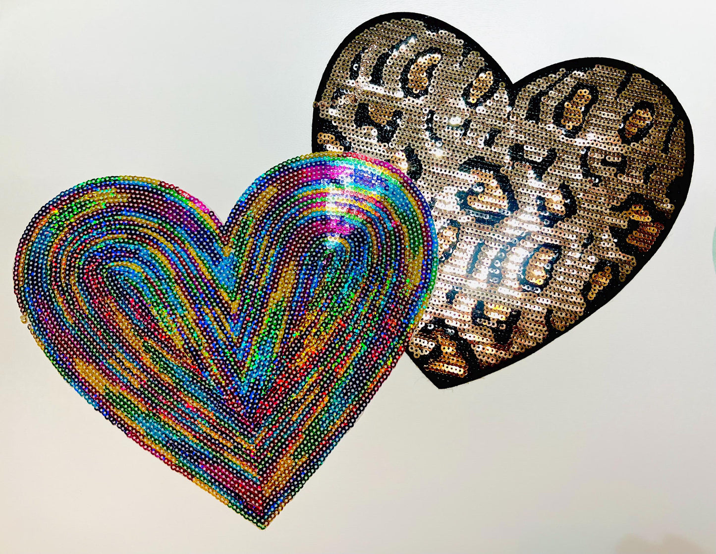 Hearts - Sequined Iron on patches