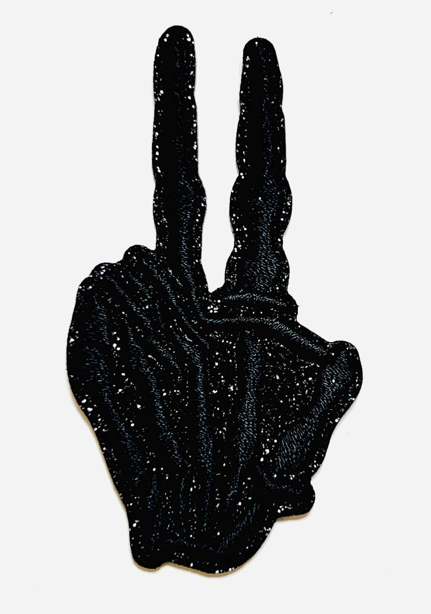 Skeleton Hand peace sign patch - Embroidered Iron on patch 3.25”