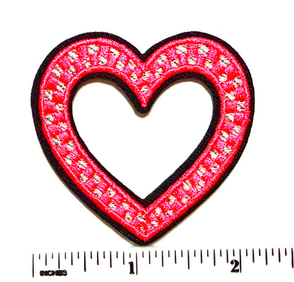 Neon Pink Heart or Lightning Bolt patches - Embroidered Iron On Filler Patches